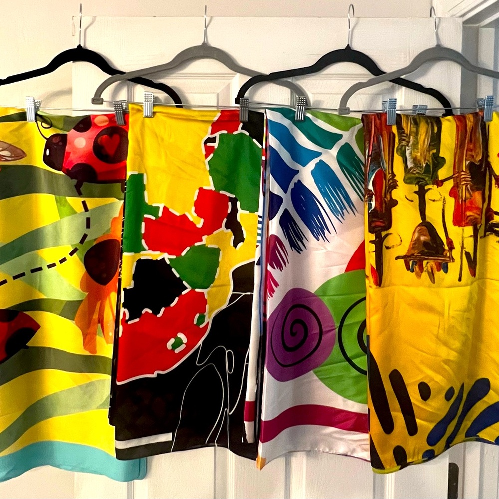 Sassy Jones Oversized Colorful Abstract Pattern Scarves